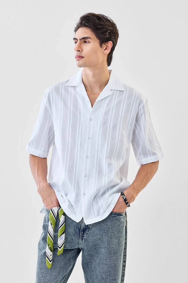 SNITCH 100% Cotton Box Fit Textured Shirt