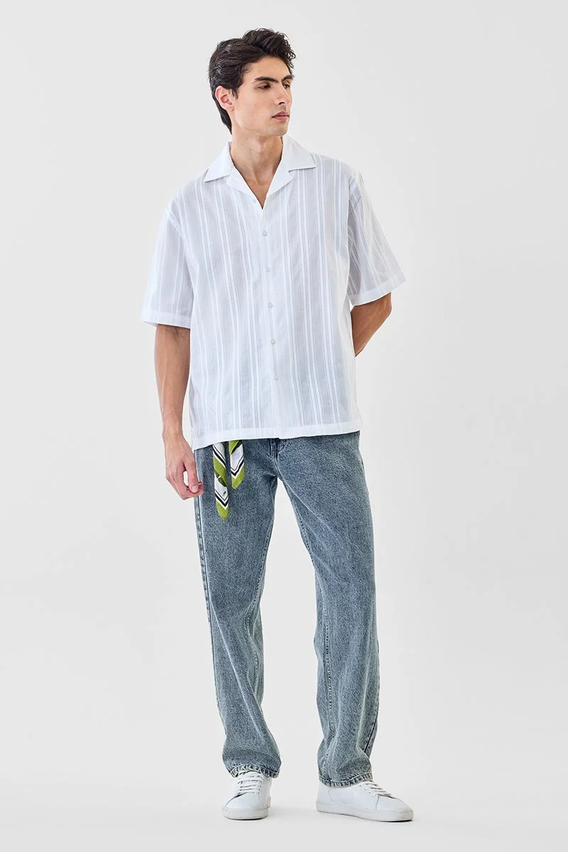 SNITCH 100% Cotton Box Fit Textured Shirt