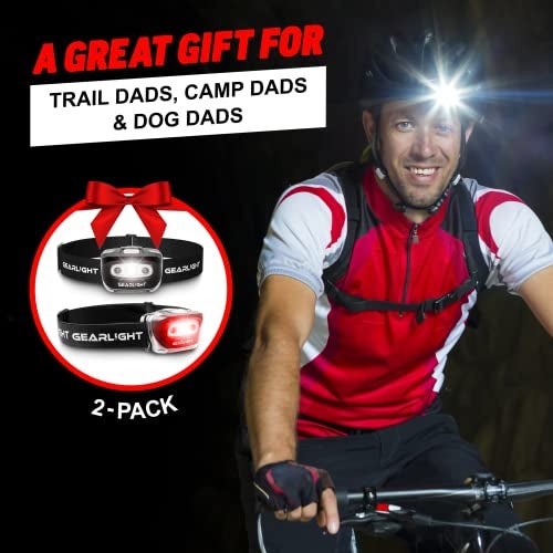 GearLight 2Pack LED Headlamp - Outdoor Camping Head Lamps with Adjustable Headband - Lightweight Battery Powered Bright Flashlight Headlight with 7 Modes and Pivotable Head and Red Light - Image 3