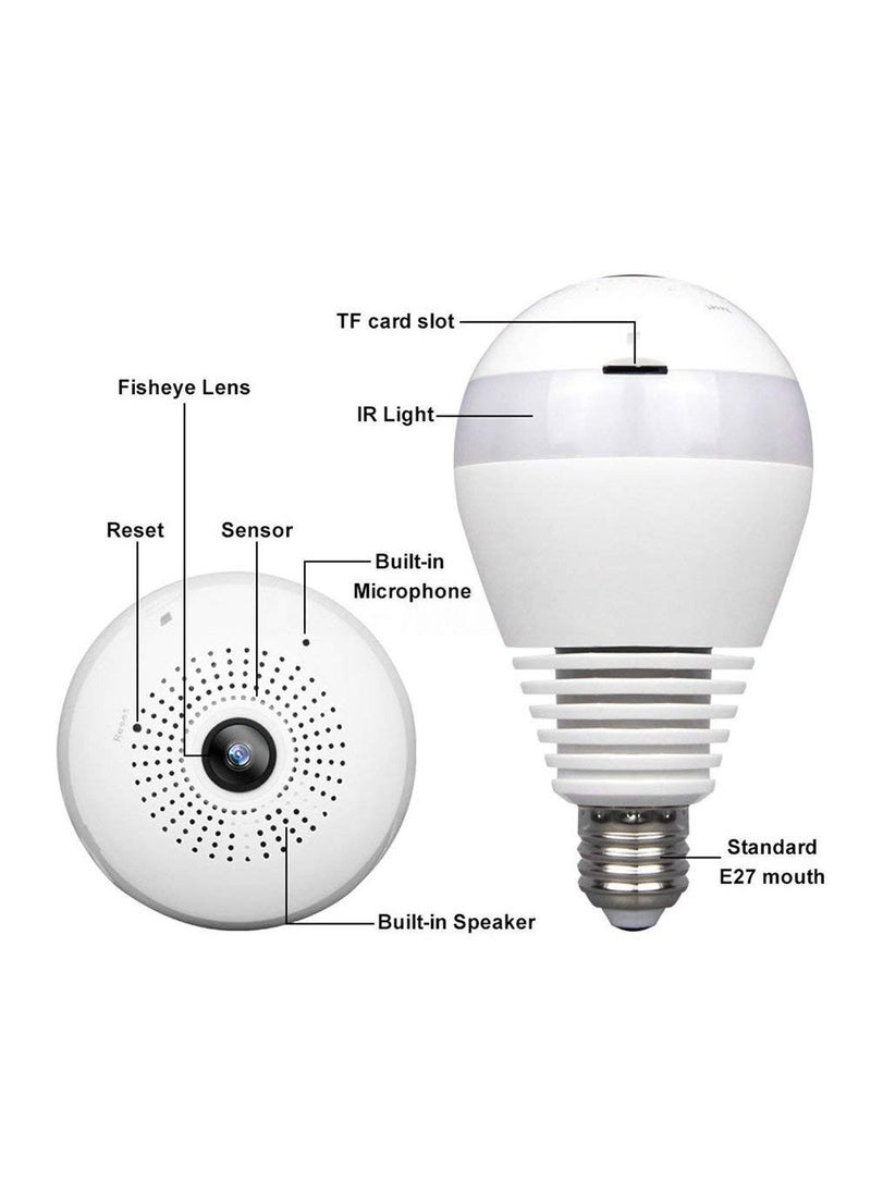 MatLogix MatLogix Dual Lens Smart CCTV Camera WiFi IP Home Security Camera Double Side View Rotating Pan Tilt 2 Way Talk Auto Tracking Motion Detection Indoor CCTV IP Camera Bulb Camera  - Image 4