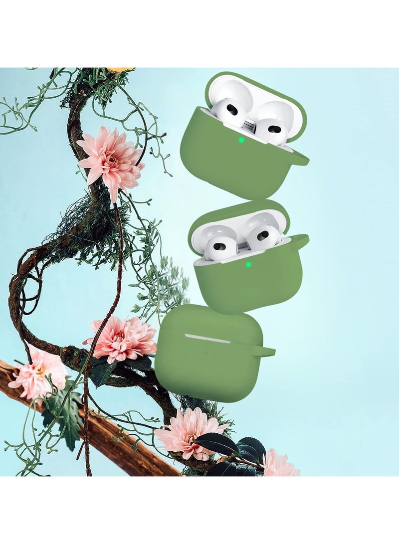 ويكسون غطاء حماية ايربودز  3 واق مضاد للصدمات من السيليكون حافظة apple airpods pro 3  اخضر زيتي - Image 3