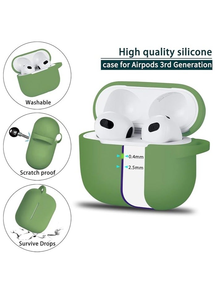 ويكسون غطاء حماية ايربودز  3 واق مضاد للصدمات من السيليكون حافظة apple airpods pro 3  اخضر زيتي - Image 5