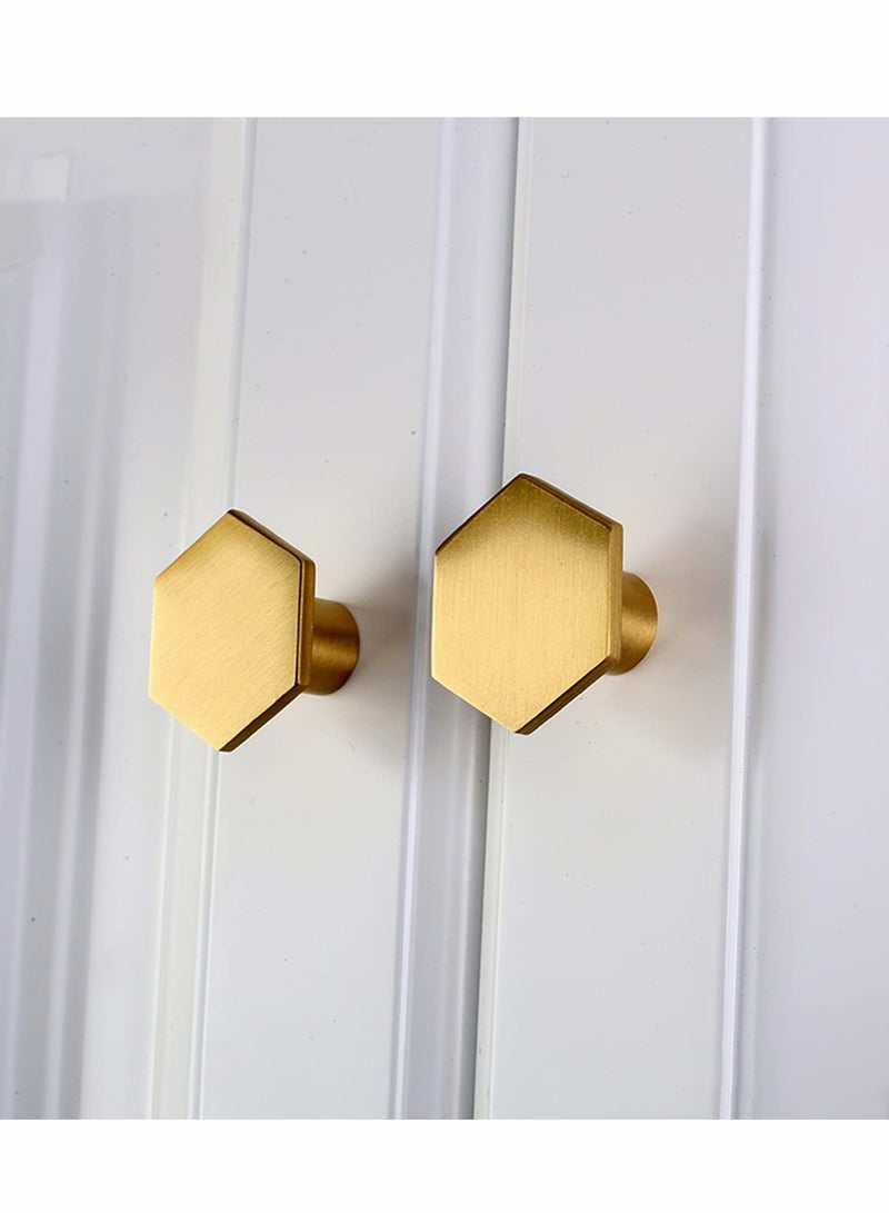 Zikra Cabinet Knobs Gold Drawer Knobs Solid Brass Cupboard Knobs with 6 Screws for Drawer, Wardrobe, Cabinets, Doors, Decoration （6Pcs ） - Image 2