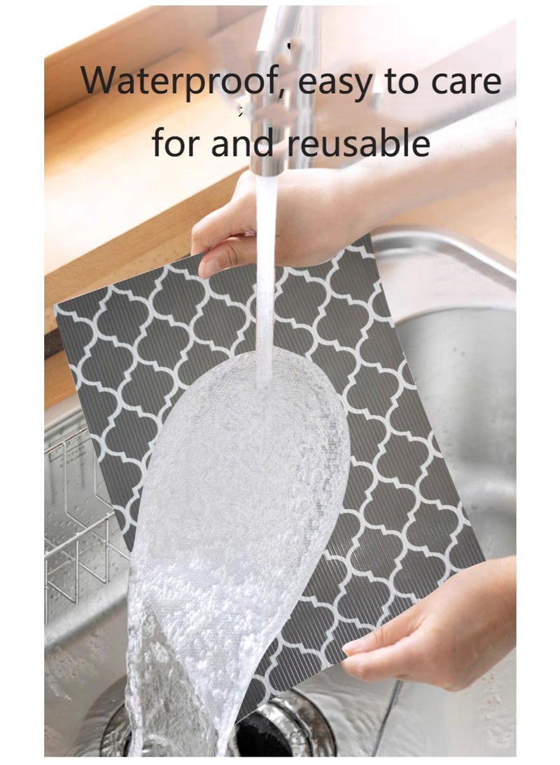 Kitchen cabinet shelf and drawer lining non-adhesive, strong anti-slip thickened cabinet shelf lining, dressing table cabinet waterproof pad, gray, 30*150cm  - Image 3