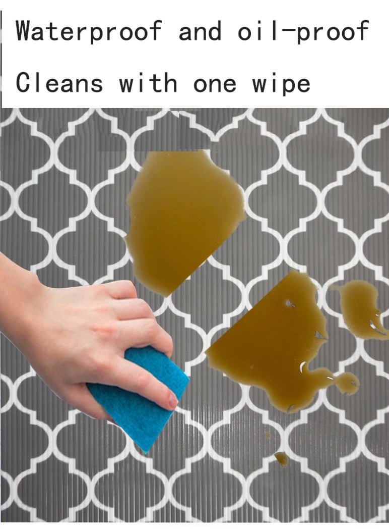 Kitchen cabinet shelf and drawer lining non-adhesive, strong anti-slip thickened cabinet shelf lining, dressing table cabinet waterproof pad, gray, 30*150cm  - Image 5