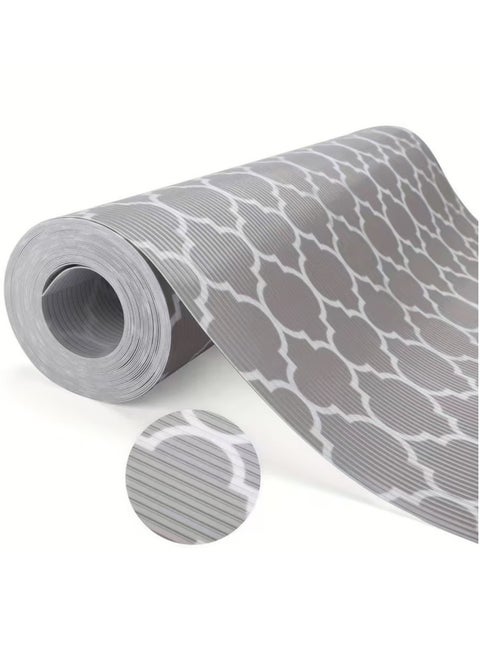 Kitchen cabinet shelf and drawer lining non-adhesive, strong anti-slip thickened cabinet shelf lining, dressing table cabinet waterproof pad, gray, 30*150cm