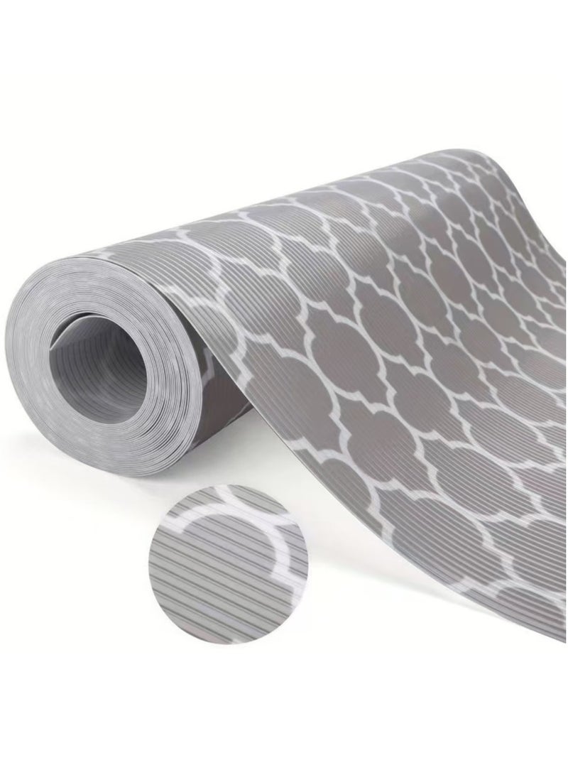 Kitchen cabinet shelf and drawer lining non-adhesive, strong anti-slip thickened cabinet shelf lining, dressing table cabinet waterproof pad, gray, 30*150cm  - Image 1