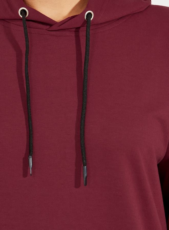 Styli Solid Regular Fit Longline Hoodie - Image 3