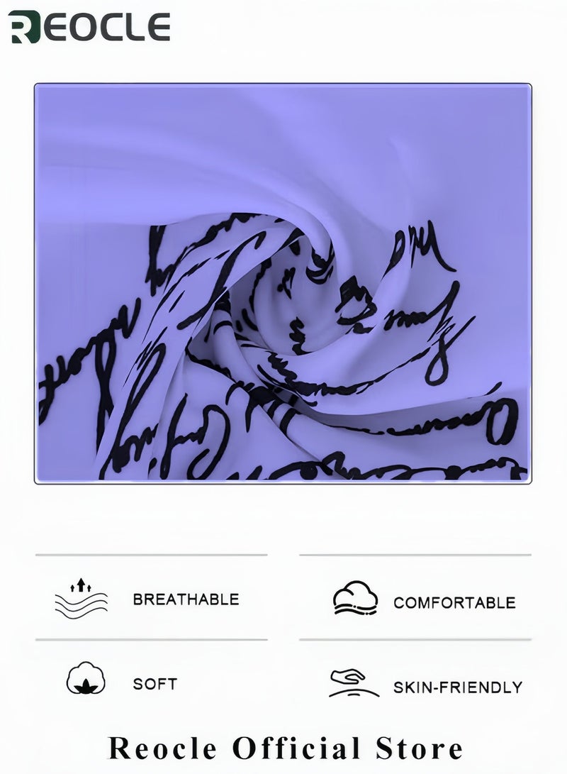 REOCLE Women's Shirts Letter Print Fashion Lapel Shirt Long Sleeve Newspaper Print and Button Casual Loose Shirt Long Sleeve Cool Shirt - Image 2