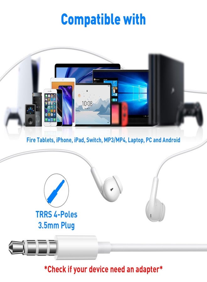 APETOO Wired Earbuds Light in-Ear Headphones for MacBook Pro Air/Laptop, Corded Earphones with 3.5mm Jack Microphone Volume Control Plug-in Ear Buds for iPhone/Samsung/Android/Switch/PC/Kid/School, White - Image 3