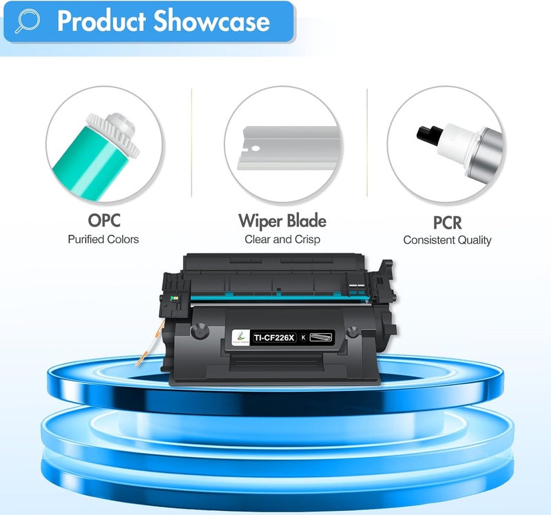 خرطوشة حبر CF226X 26X لطابعة HP بديلة لـ HP 26X CF226X 26A CF226A Laserjet Pro M402n M402dn MFP M426fdw M426fdn M426dw M402dne M402 عالية الإنتاجية (أسود، عبوة من 2) - Image 5