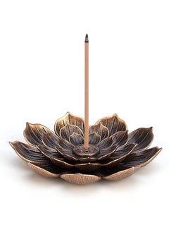 Incense Burner Bowl, Ceramic Handicraft Incense Holder for Sticks, Coil Lotus Ash Catcher Tray 4.62 Inch Gray, Incense Burner Holder for Home Fragrance Accessories