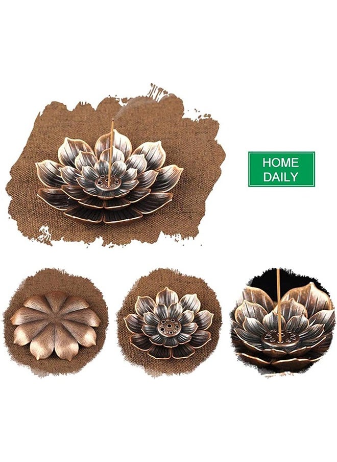Bukela - Incense Burner Bowl, Ceramic Handicraft Incense Holder for Sticks, Coil Lotus Ash Catcher Tray 4.62 Inch Gray, Incense Burner Holder for Home Fragrance Accessories - Image 1
