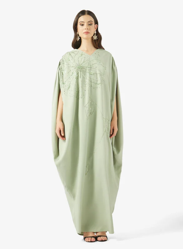AINA Floral Crystal Embellished Dress
