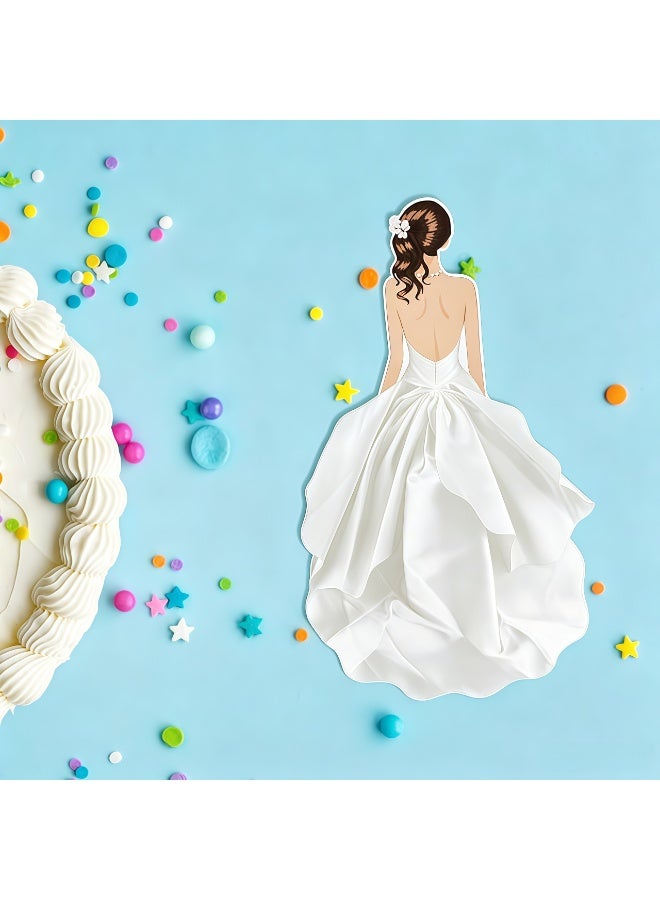 2Pcs Wedding Dress Design Decorative Cake Topper - Image 4