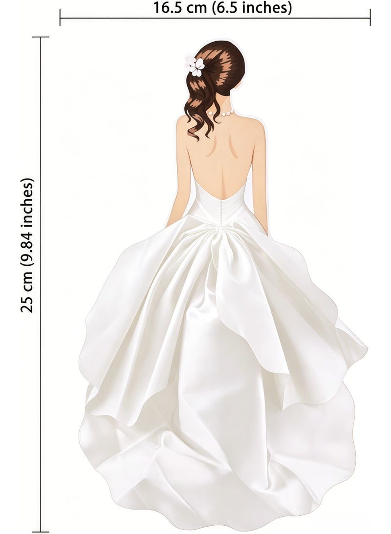 2Pcs Wedding Dress Design Decorative Cake Topper - Image 3