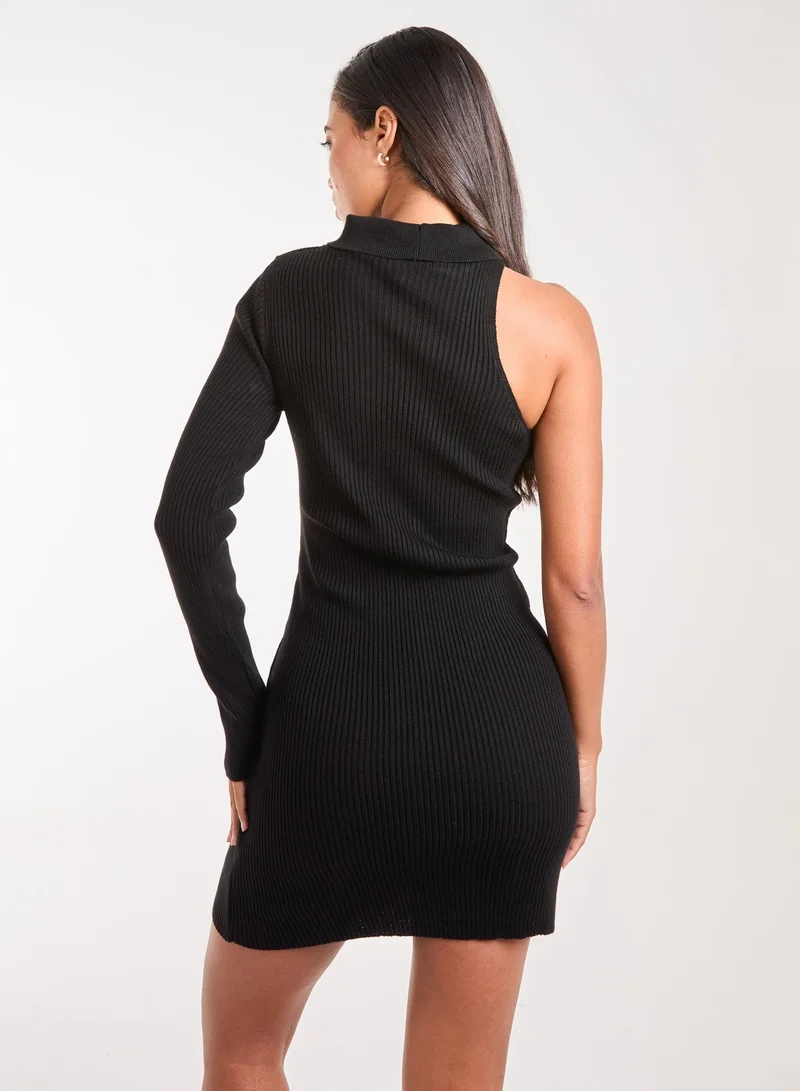 Pink Vanilla One Shoulder Knit Dress