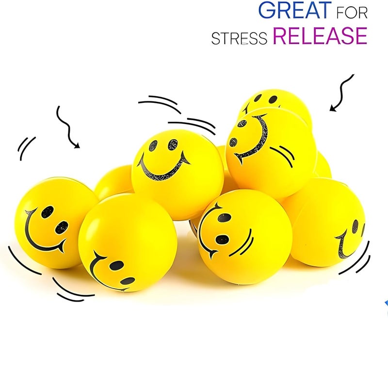 Niku Smiley Soft Ball for Baby, Girls, Kids, Adults (Pack of 12)| Stress Relief Toy | Non Toxic Toy (Pack of 12) - Image 2