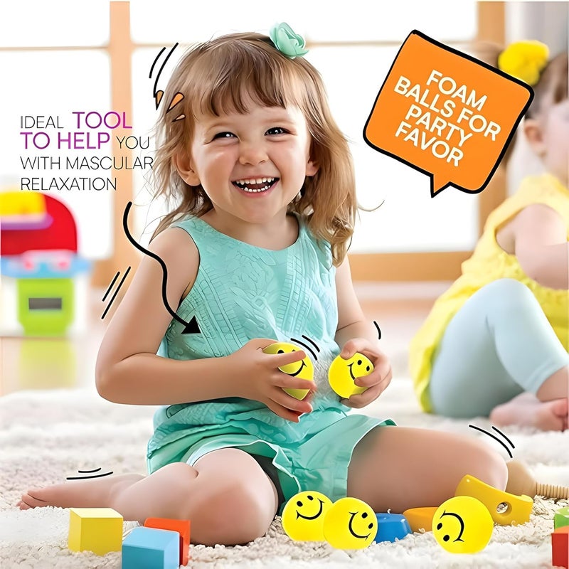 Niku Smiley Soft Ball for Baby, Girls, Kids, Adults (Pack of 12)| Stress Relief Toy | Non Toxic Toy (Pack of 12) - Image 3