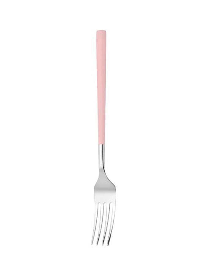 Loquat Stainless Steel Fork Pink/Silver 20.2x2.3cm - Image 1