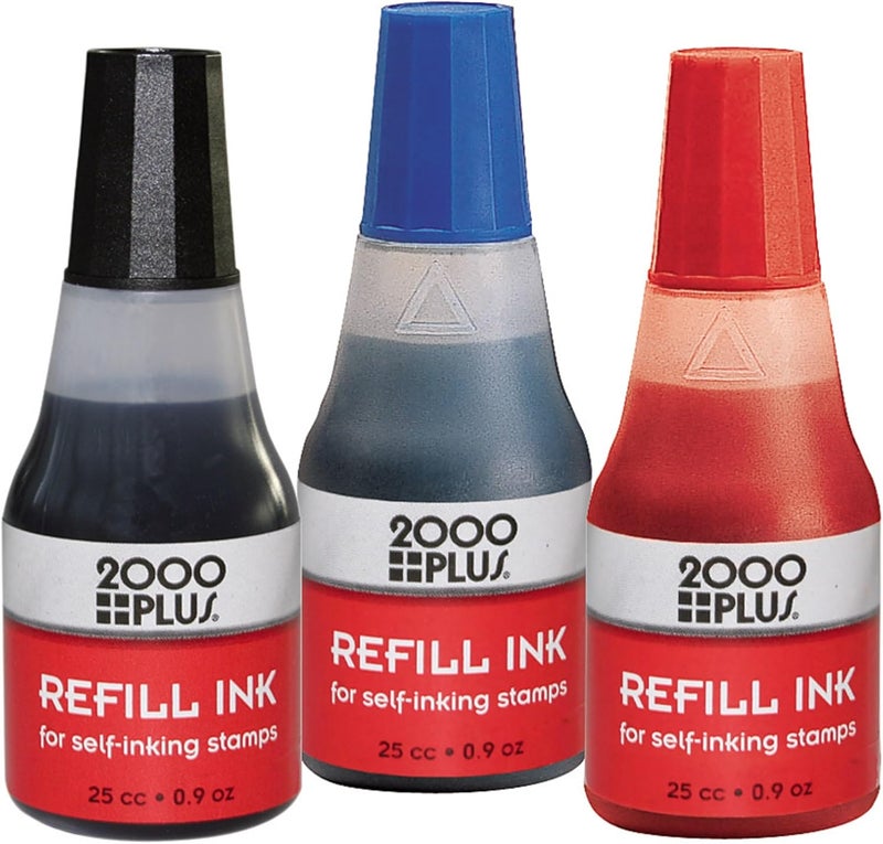 2000 PLUS Refill Ink for Self-Inking Stamps - 25cc (0.9 oz) Squeeze Bottle, Blue - Image 1
