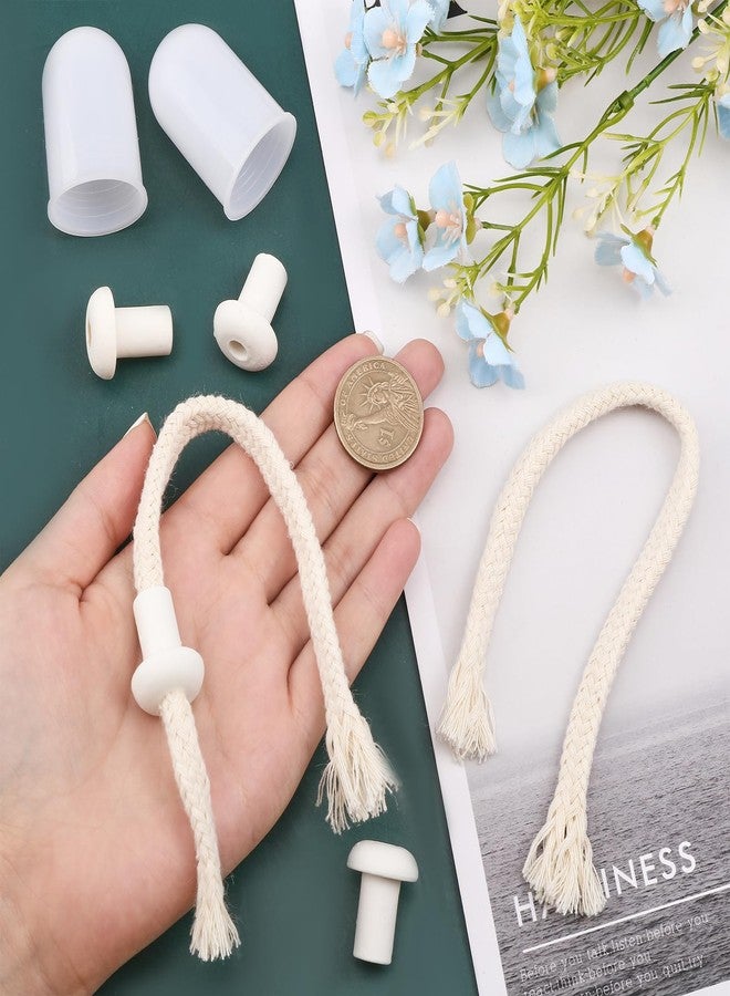 CHGCRAFT 10 Sets Lap Alcohol Burner Lamp Kit Including Plastic Lamp Caps Cotton Cord Wicks Porcelain Wick Holders for Replacement Ceramic Holders Torch Wine Bottle Oil Candle Lamp - Image 3