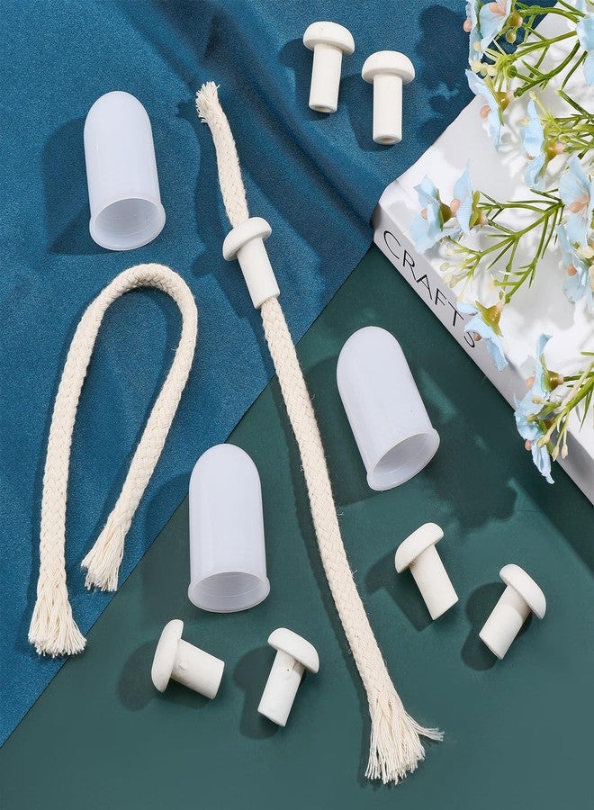 CHGCRAFT 10 Sets Lap Alcohol Burner Lamp Kit Including Plastic Lamp Caps Cotton Cord Wicks Porcelain Wick Holders for Replacement Ceramic Holders Torch Wine Bottle Oil Candle Lamp - Image 5