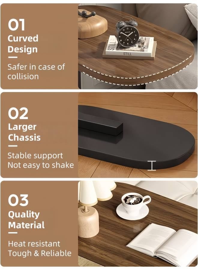 Lesha C Shaped End Table, Side Table for Couch and Bed, Small Side Table, TV Tray Table for Small Spaces, Living Room, Bedroom, Rustic Snack Table - Image 4