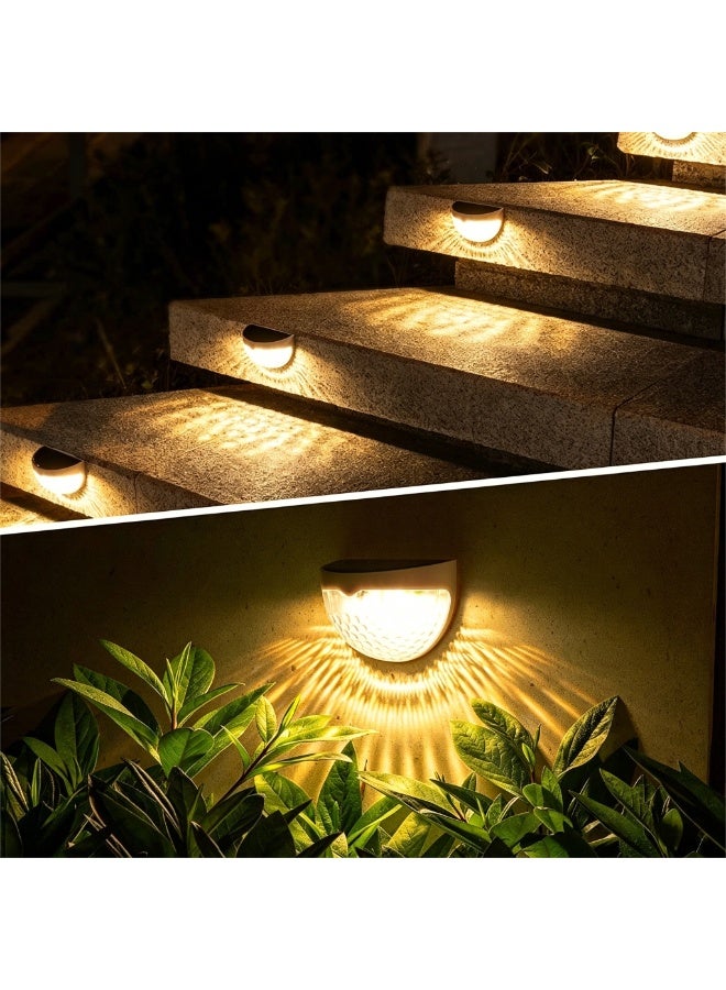 Solar Step Light Fence Semicircular Outdoor Waterproof LED Wall Light Half Moon Garden Balcony Stair Lights Auto On/Off Solar Powered lamp Pathway Fence Light - Image 2