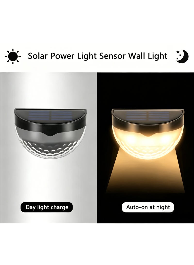 Solar Step Light Fence Semicircular Outdoor Waterproof LED Wall Light Half Moon Garden Balcony Stair Lights Auto On/Off Solar Powered lamp Pathway Fence Light - Image 3