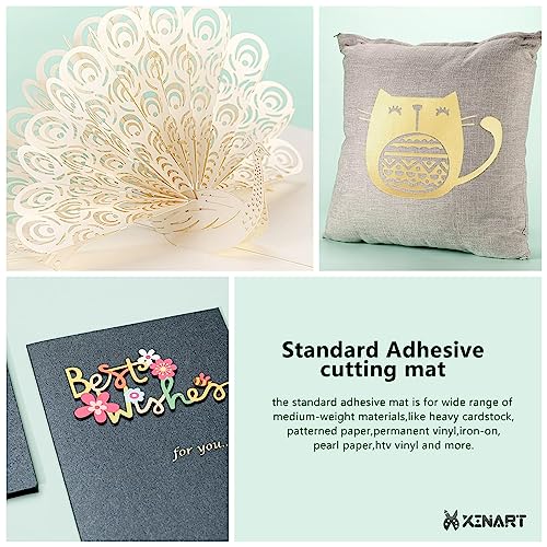 XINART Cutting Mats for Cricut Maker 3,Explore 3,Maker,air 2,12x12 inch Standard+Light+Strong Grip 3 Mats Xinart 12x12" Variety Adhesive Replacement Cut Mats for Cricut - Image 4