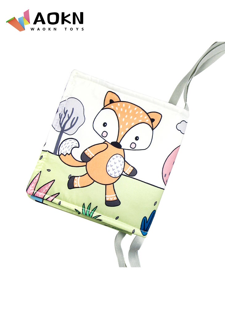 WAOKN Baby Soft Cloth Book Cute Fox Theme High Contrast Sensory Toys Early Education Toddlers Sensory Activity Fabric Book for Babies Nordic Style Soft Cloth Book Toy - Image 1