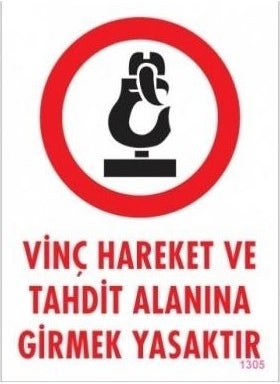 As Security Warning Sign Crane Movement and Entering the Threat Area is PROHIBITED1305