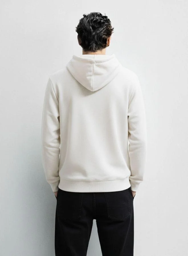 The Indian Garage Co Men Oversized Fit Embroidered Hooded Neck Full Sleeves Sweatshirt