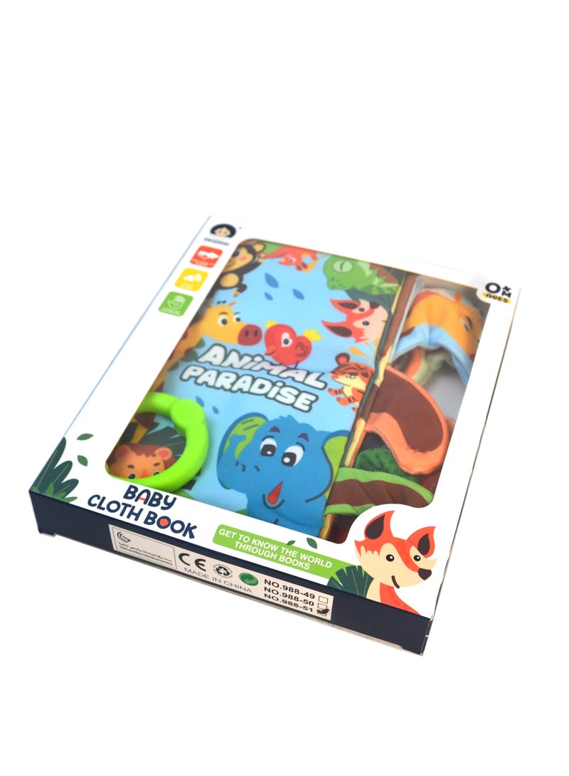 Animal World Nontoxic Fabric Soft Baby Cloth Books Early Education Toys Activity Crinkle Cloth Book for Toddler,Anti-fall and anti-bite， Infants and Kids Perfect for Baby Gift 0-12M - Image 2