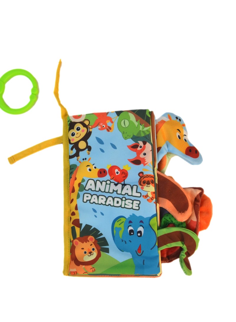 Animal World Nontoxic Fabric Soft Baby Cloth Books Early Education Toys Activity Crinkle Cloth Book for Toddler,Anti-fall and anti-bite， Infants and Kids Perfect for Baby Gift 0-12M - Image 3