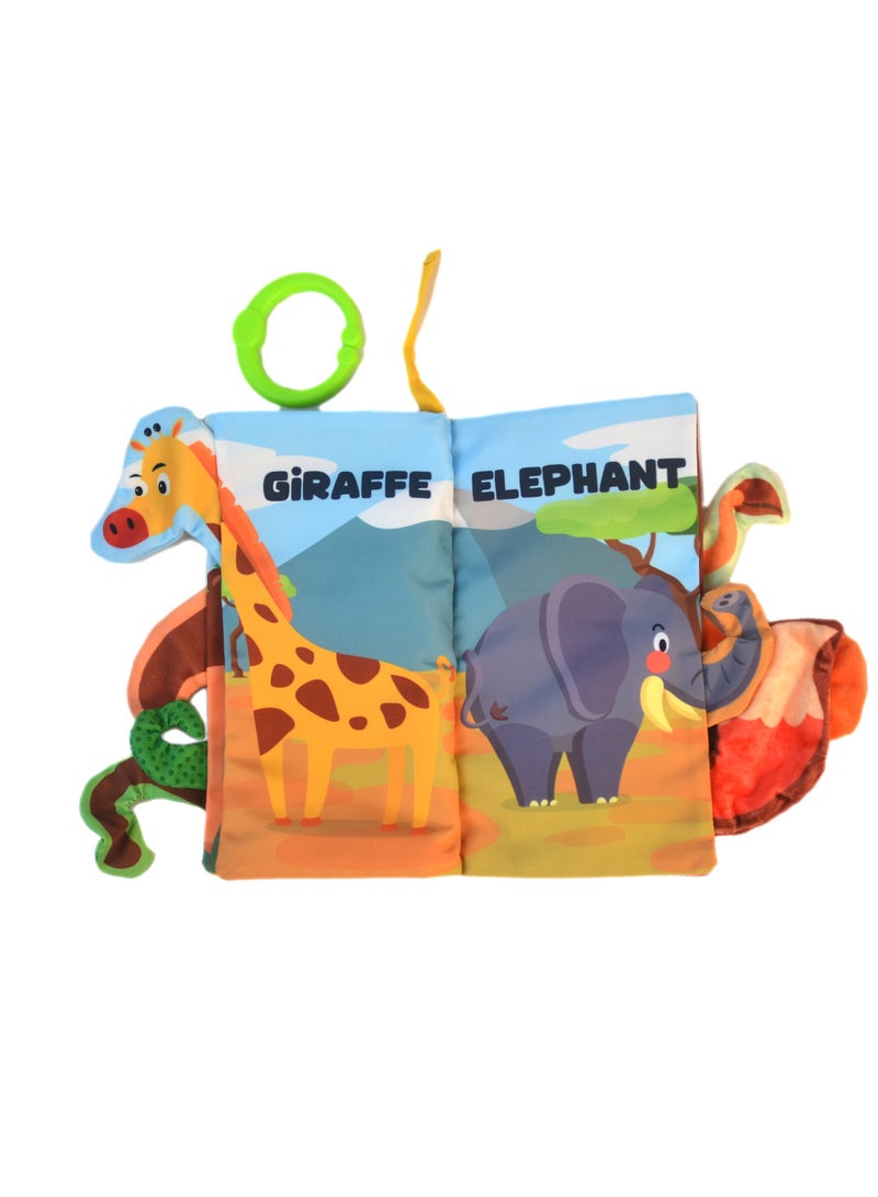 Animal World Nontoxic Fabric Soft Baby Cloth Books Early Education Toys Activity Crinkle Cloth Book for Toddler,Anti-fall and anti-bite， Infants and Kids Perfect for Baby Gift 0-12M - Image 4