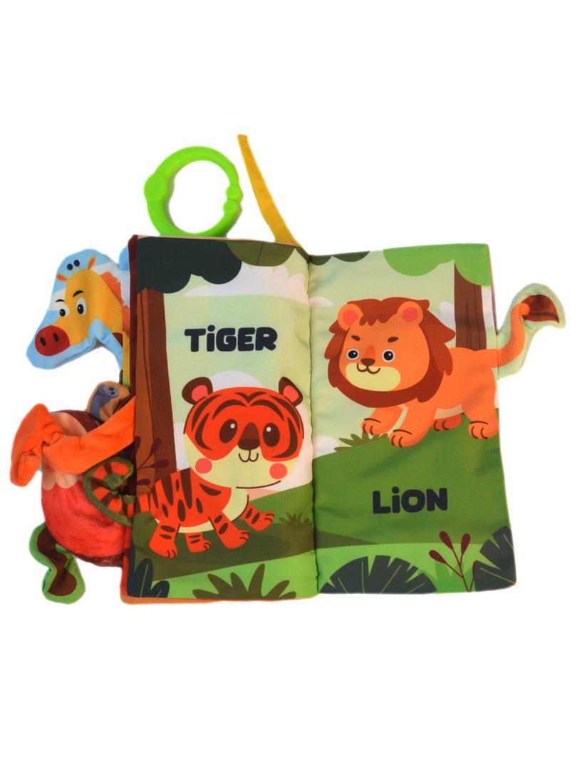 Animal World Nontoxic Fabric Soft Baby Cloth Books Early Education Toys Activity Crinkle Cloth Book for Toddler,Anti-fall and anti-bite， Infants and Kids Perfect for Baby Gift 0-12M - Image 5