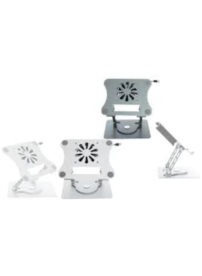 Foldable Metal Laptop Stand V6.1 with Large Turbo Cooling System and Air Cooling for Effective Heat Dissipation, Free Lifting, and 360° Rotation; Compatible with Many Laptops - Silver (Silver) - Image 4