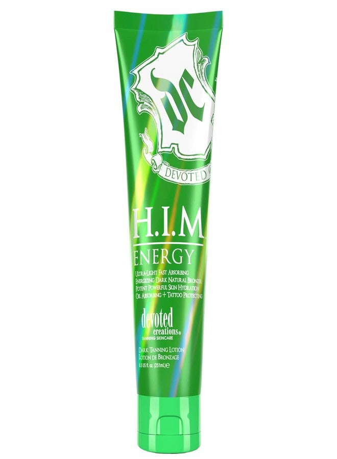 Devoted Creations HIM Energy - Ultra-Light Fast Absorbing Energizing Dark Natural Bronzerr Dark Tanning Lotion - Image 1