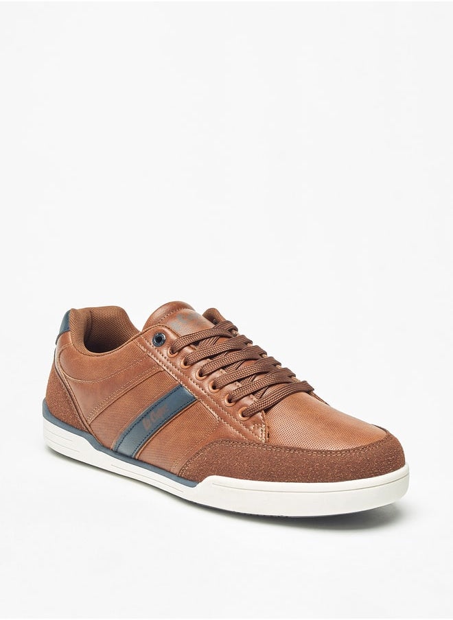 Lee Cooper Men's Logo Detail Sneakers with Lace-Up Closure  - Image 1