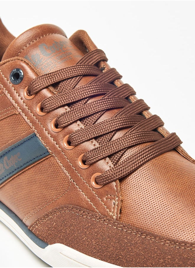 Lee Cooper Men's Logo Detail Sneakers with Lace-Up Closure  - Image 5