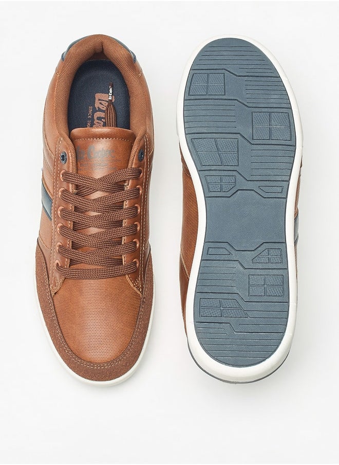 Lee Cooper Men's Logo Detail Sneakers with Lace-Up Closure  - Image 4