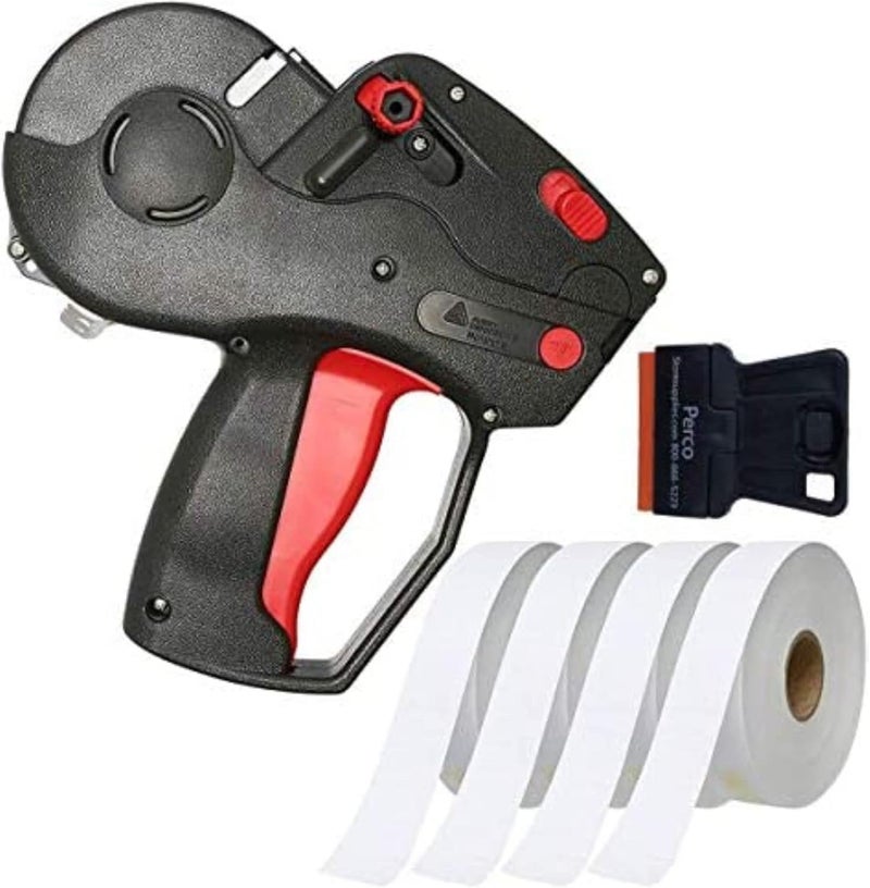 Perco Monarch 1131 Pricing Gun with Labels Starter Kit: Includes Price Gun, 10,000 White Pricing Labels and Preloaded Inker - Image 1