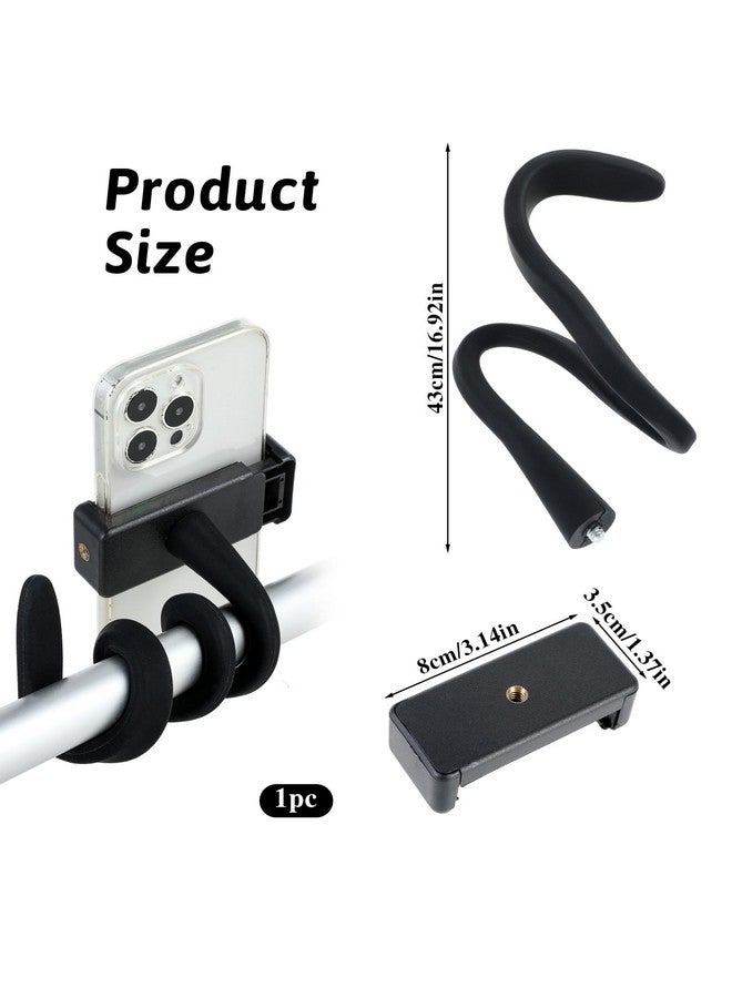 Apausvcm Stroller Phone Holder, Portable Flexible Cell Phone Holder Stand with Non-skidding Arm Grip Soft Alloy Phone Clamp Stroller Accessories for Baby Buggy Desk Handlebar Treadmill Pushchair - Image 2
