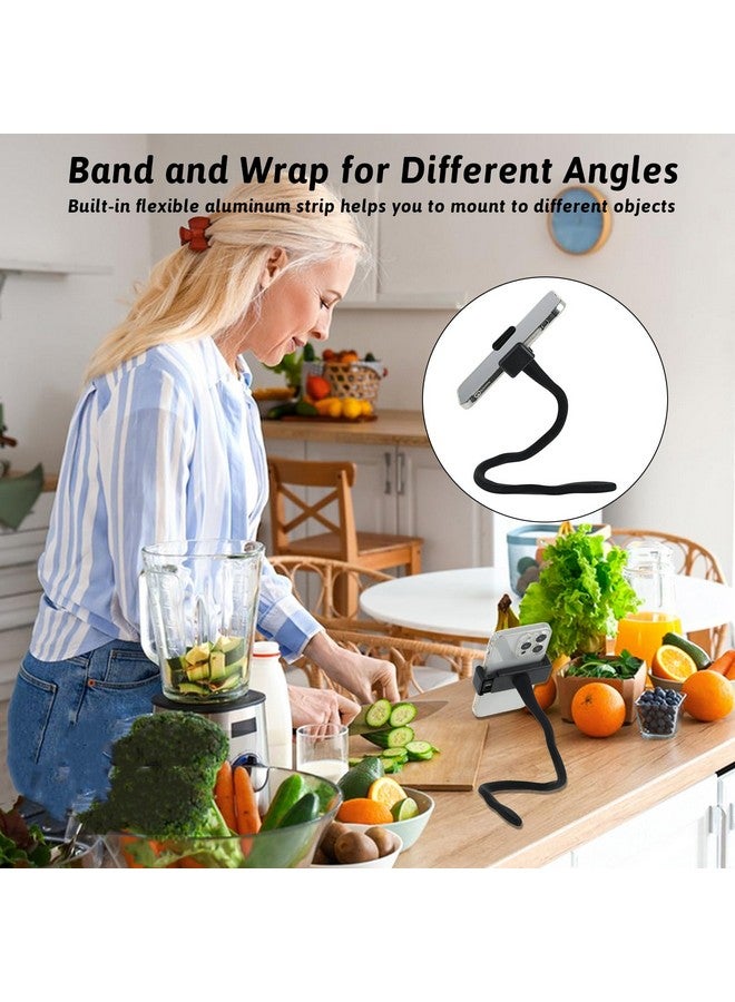 Apausvcm Stroller Phone Holder, Portable Flexible Cell Phone Holder Stand with Non-skidding Arm Grip Soft Alloy Phone Clamp Stroller Accessories for Baby Buggy Desk Handlebar Treadmill Pushchair - Image 4