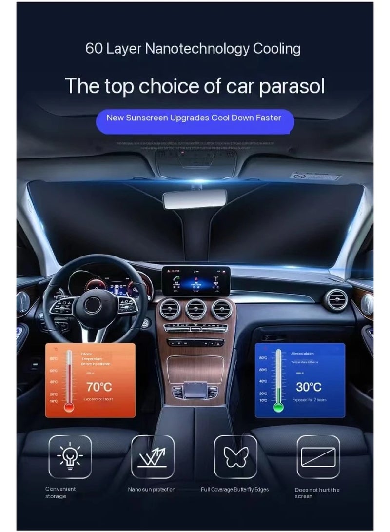 AROAQ Universal Car Windshield Sunshade UV Ray Reflector Auto Window Sun Shade Cover Protector Foldable Parasol - Image 5