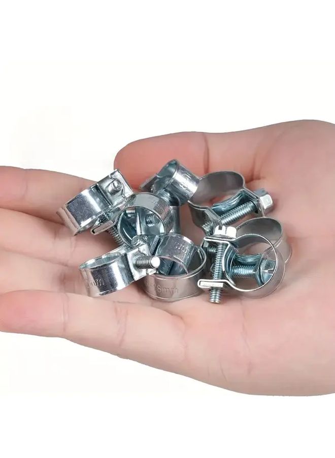 10Pcs Mini Hose Clamp Clips 14 16mm For Fuel Line Diesel Petrol Pipe Clamps - Image 4