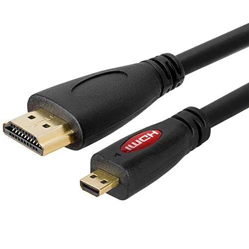 Cmple - Micro HDMI to HDMI Cable Adapter Male to Male High Speed Supports 3D 4K 60Hz 1080P Ethernet Audio Return 6 Feet - Image 3