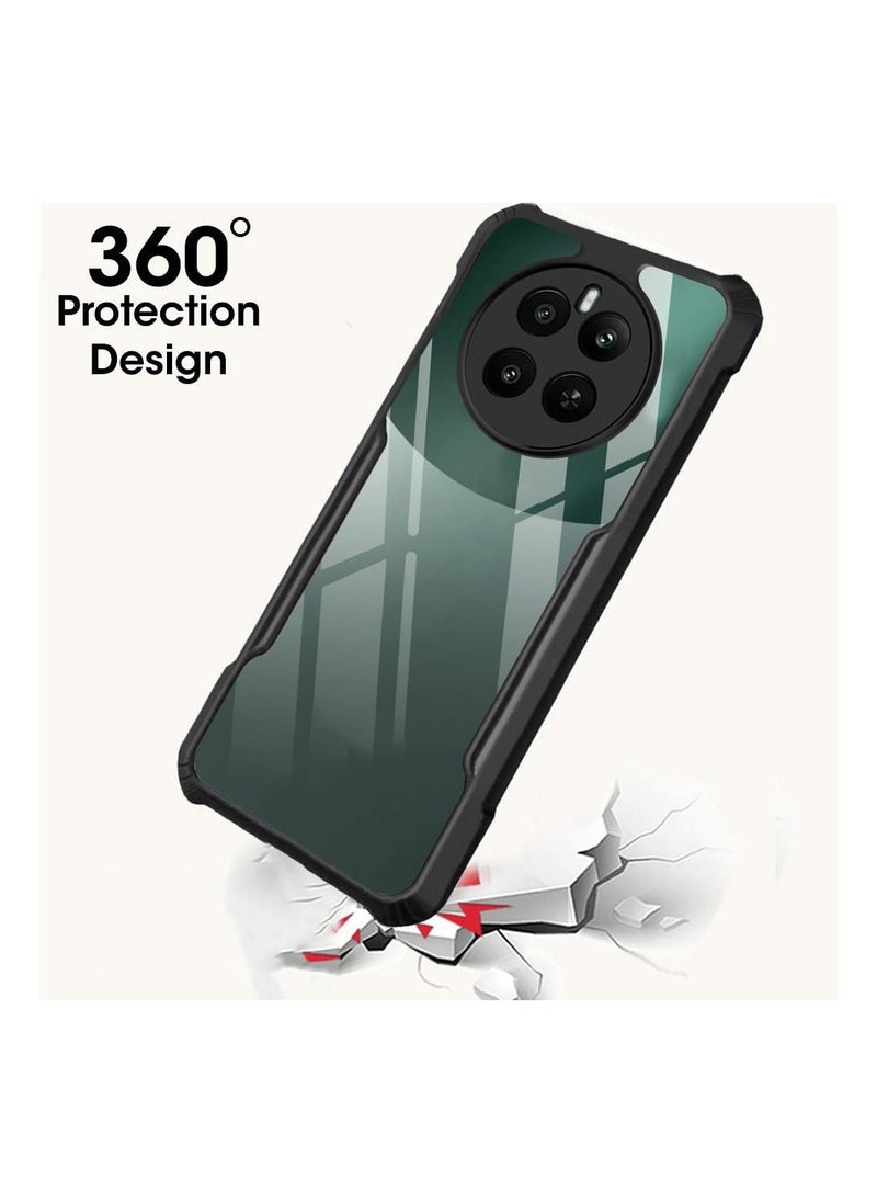 دبليو تيك Realme 12+ / 12 Plus 5G 2024 / Realme 13 4G 2024 / Narzo 70 Pro 5G 2024 غطاء حماية نحيف من السيليكون الهجين مع مصدات درع مرتفعة - أسود  - Image 2